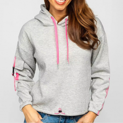 Fashionable Womens Adjustable Waist Long Sleeve Hoodies