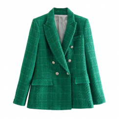 2 Pcs Fashionable Double Breasted Casual Womens Jacket