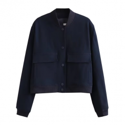 2 Pcs Womens Casual Big Pocket Short Jacket