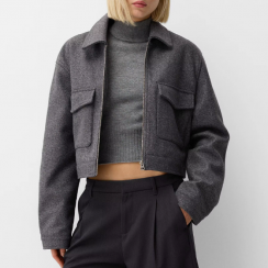 3 Pcs High Quality Warm Women Boxy Fit Cropped Wool Jacket