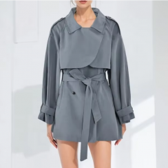 Lace Up Waist Windbreaker For Women