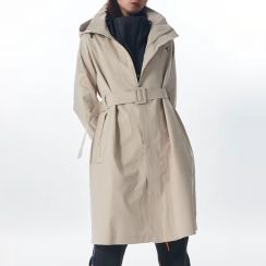 Thin Outdoor Windproof Waterproof Mid Length Casual Hooded Windbreaker