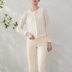 2 Pcs Long Sleeve Knitted Luxury Womens Linen Knitwear